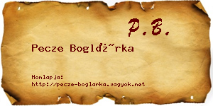 Pecze Boglárka névjegykártya